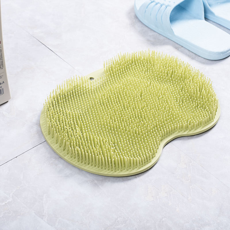 Non-Slip Silicone Bath Brush & Mat β Foot Rub Pad for Back Massage & Body Cleaning