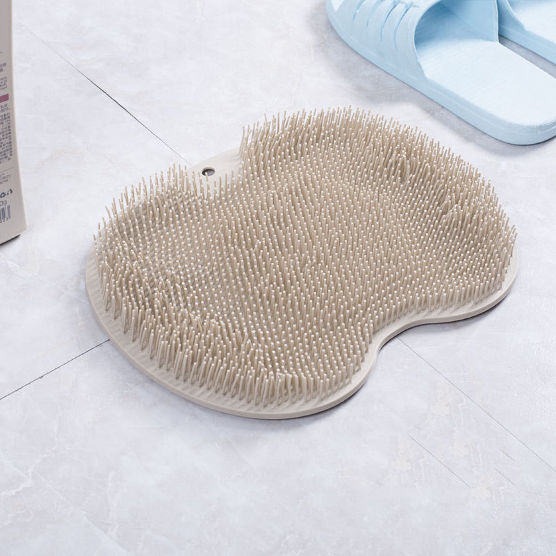 Non-Slip Silicone Bath Brush & Mat β Foot Rub Pad for Back Massage & Body Cleaning