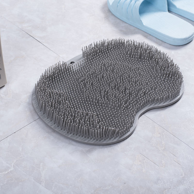 Non-Slip Silicone Bath Brush & Mat β Foot Rub Pad for Back Massage & Body Cleaning