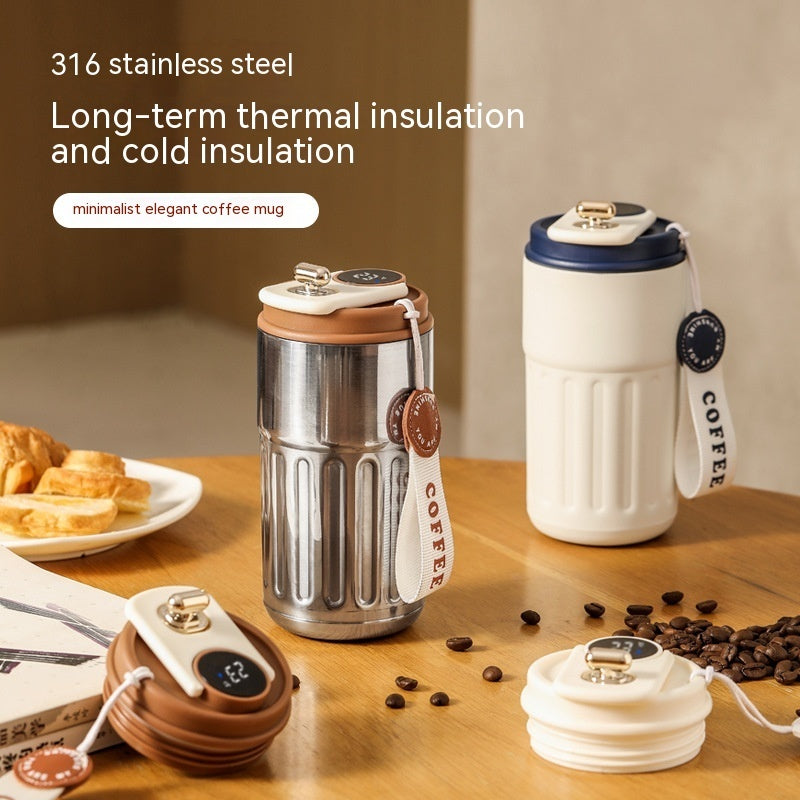 Smart Digital Thermal Bottle – Portable Stainless Steel Coffee Mug & Insulated Car Cup (450ml)