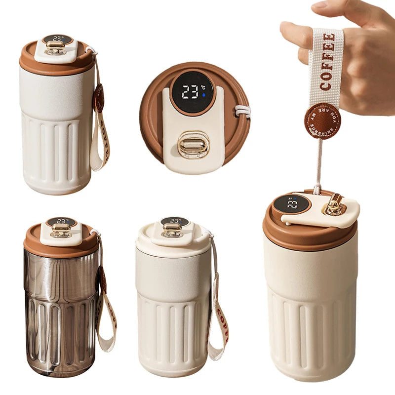 Smart Digital Thermal Bottle – Portable Stainless Steel Coffee Mug & Insulated Car Cup (450ml)