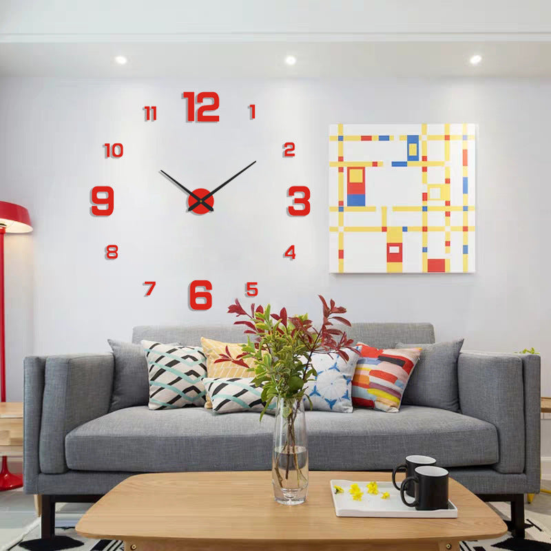 Acrylic DIY Mute Wall Clock – Modern Large Decorative Timepiece